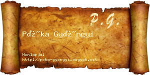 Póka Gyöngyi névjegykártya